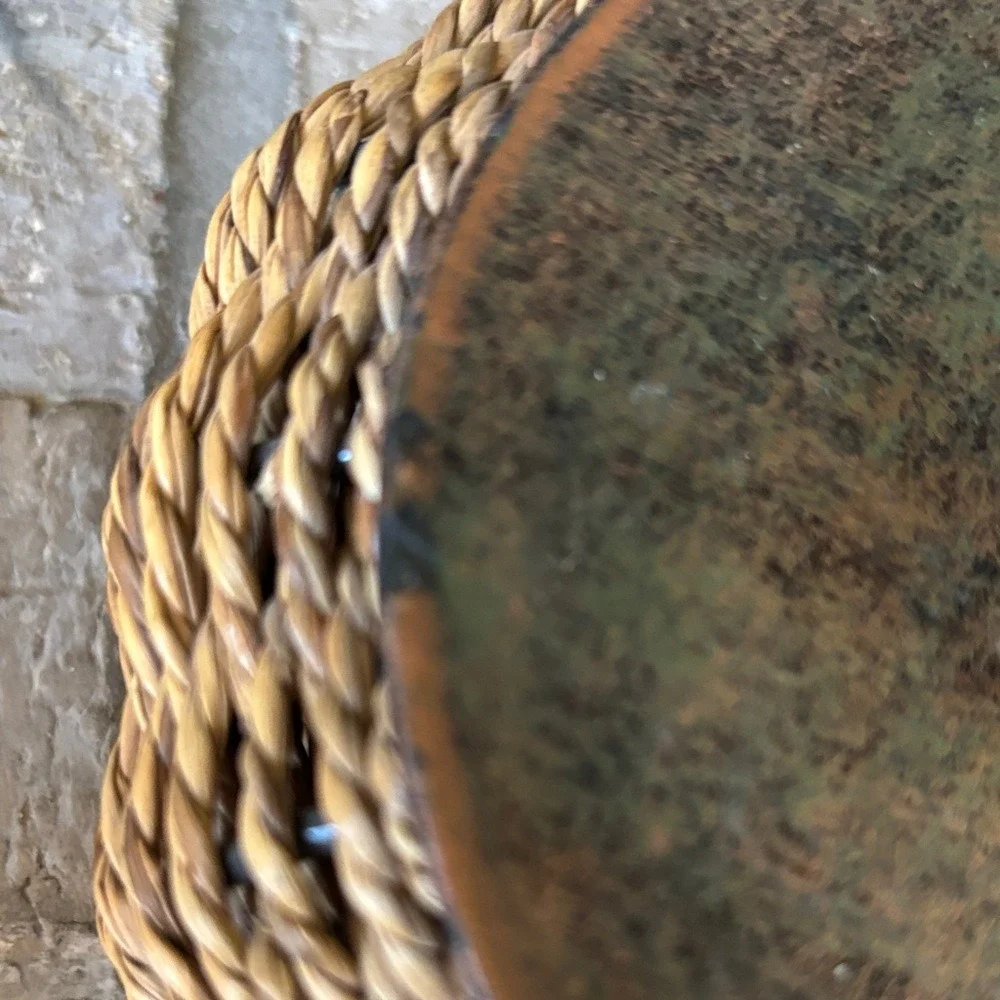 Vintage Rounded Woven‎ Basket Candle Holder 6